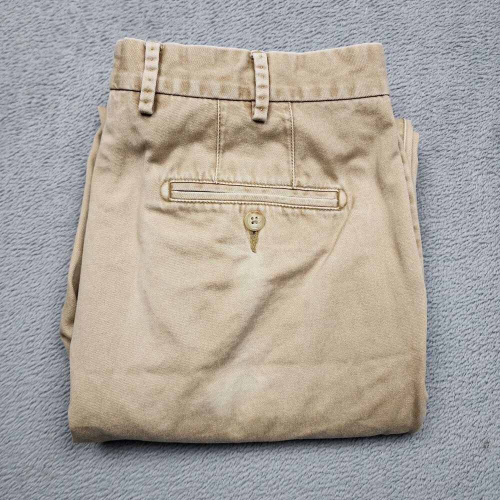 Peter Millar Mens Pima Cotton Pants Tan Flat Front Straight Leg Size 33 Chinos